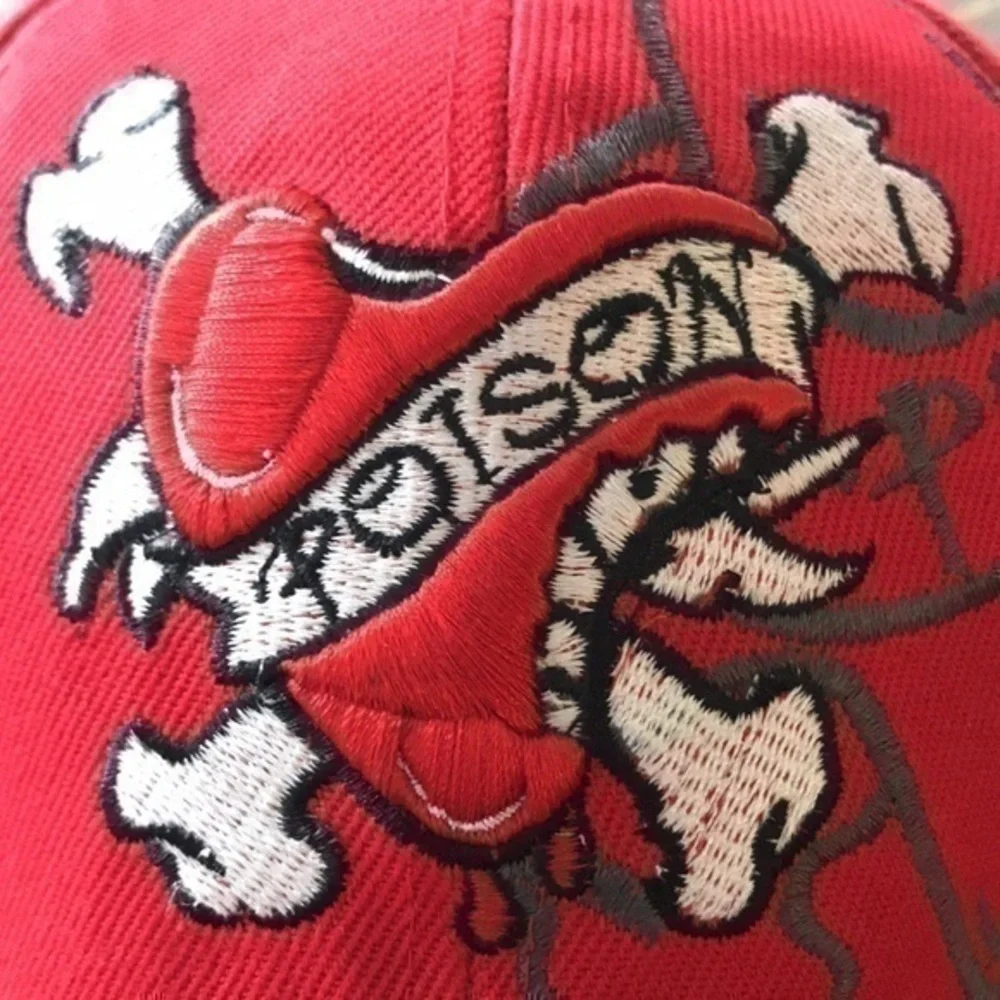 Poison Hat Red Embroidered size circumference around 21”